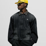 Aviator Denim Jacket - Distressed Black