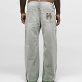 Flared Pants -  Distressed Olive green