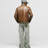 Monogram Leather Jacket - Honey Brown