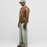 Monogram Leather Jacket - Honey Brown