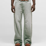 Flared Pants -  Distressed Olive green