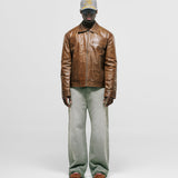 Monogram Leather Jacket - Honey Brown
