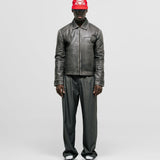 Monogram Leather Jacket - Distressed Black