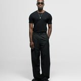 Striped Trousers -  Black