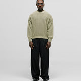 Knit Monogram Sweater - Olive Green