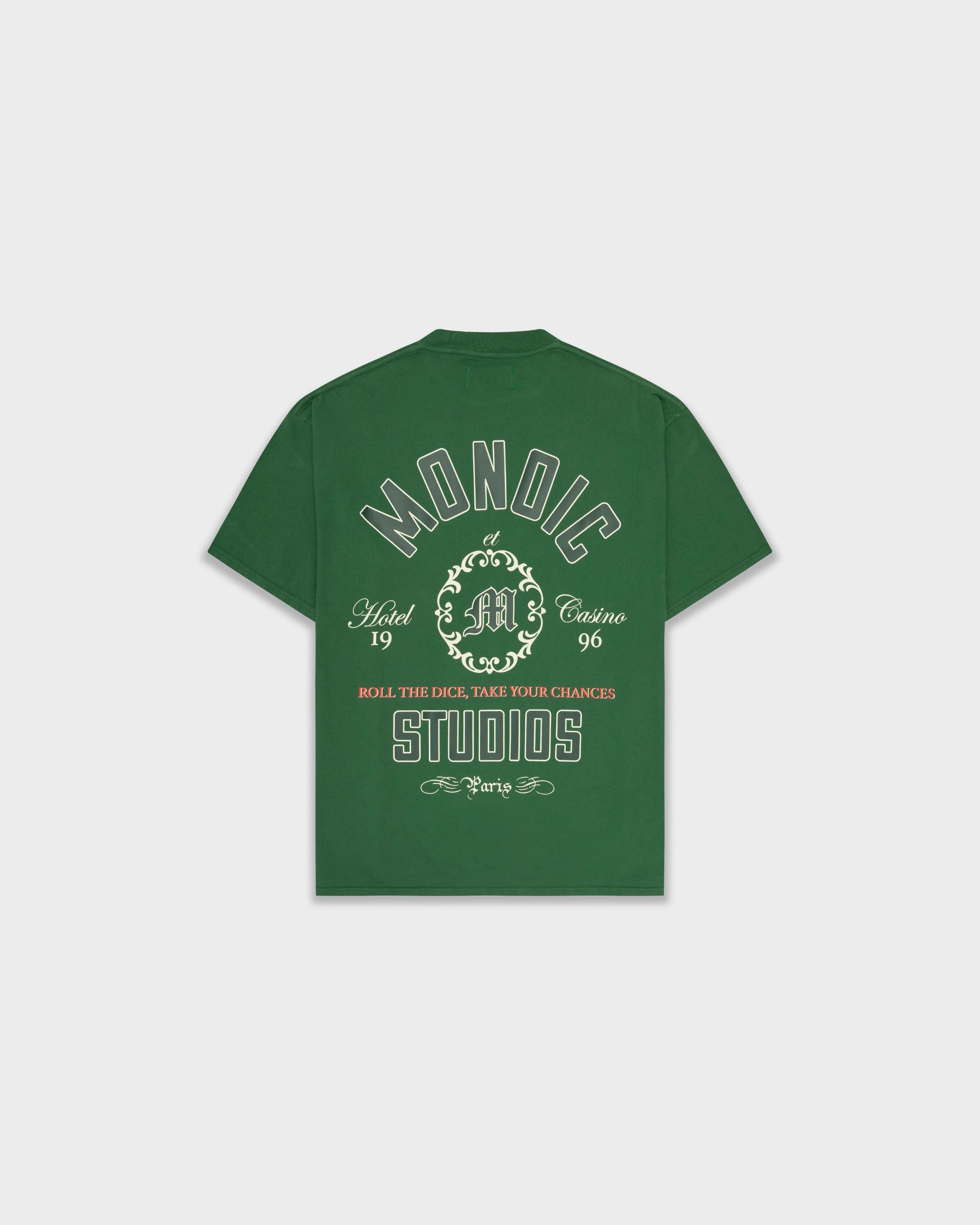 Camiseta Roll The Dice Verde | Camisetas Hotel y Casino | Monoic Studios