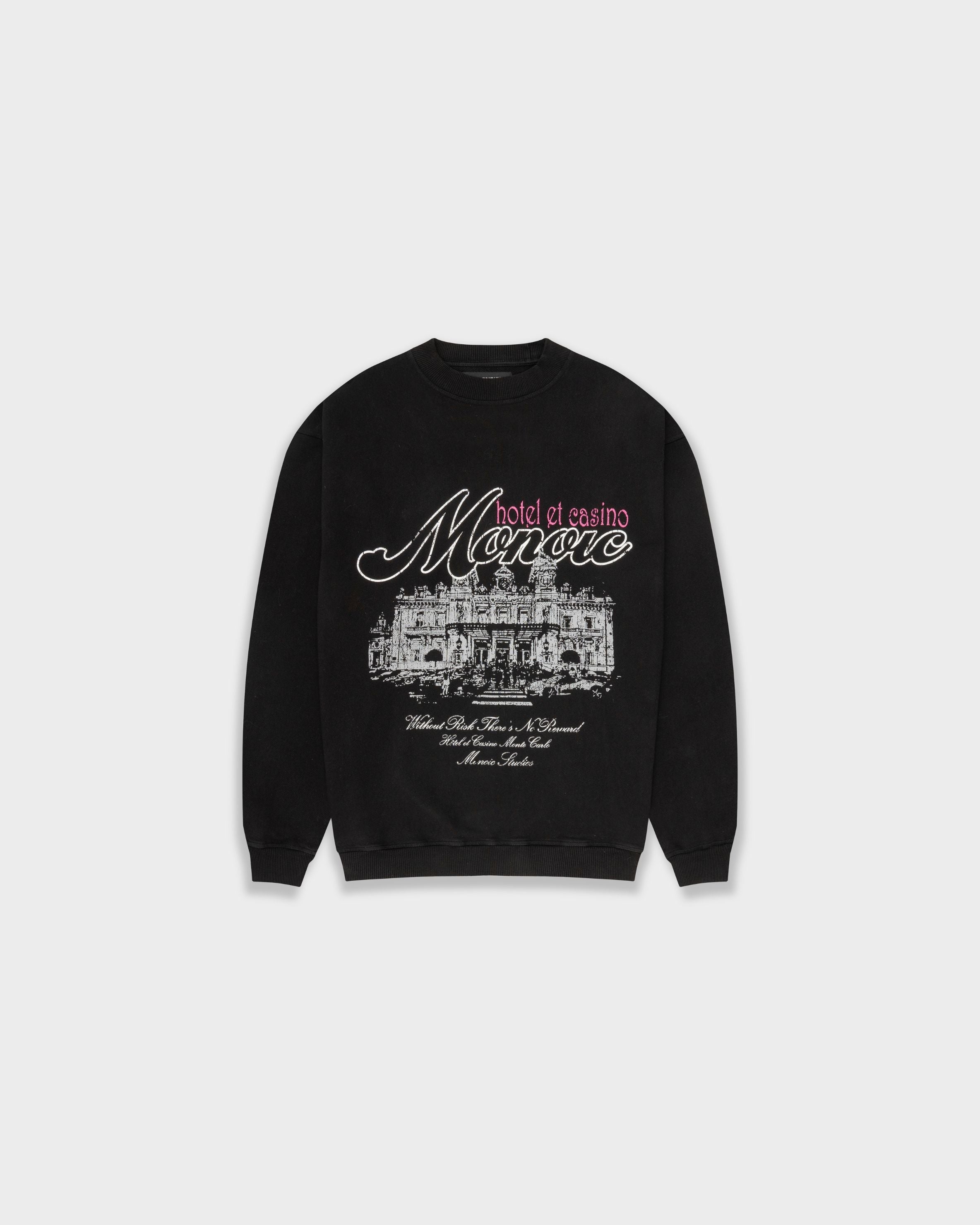 Crewneck Monte Carlo Negro | Crewnecks Hotel y Casino | Monoic Studios