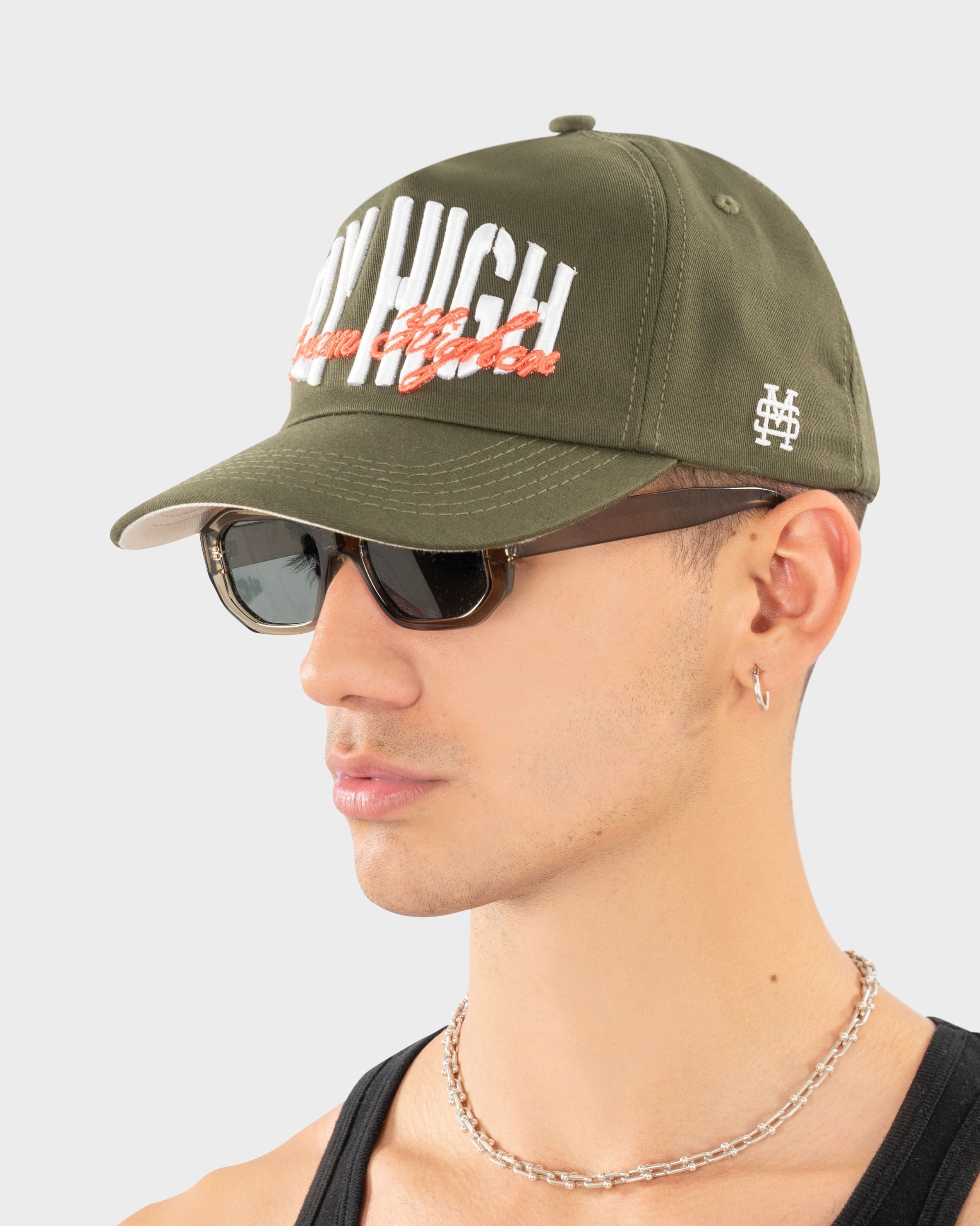Gorra Fly High Verde Oliva | Gorras Monoic Airways| Monoic Studios