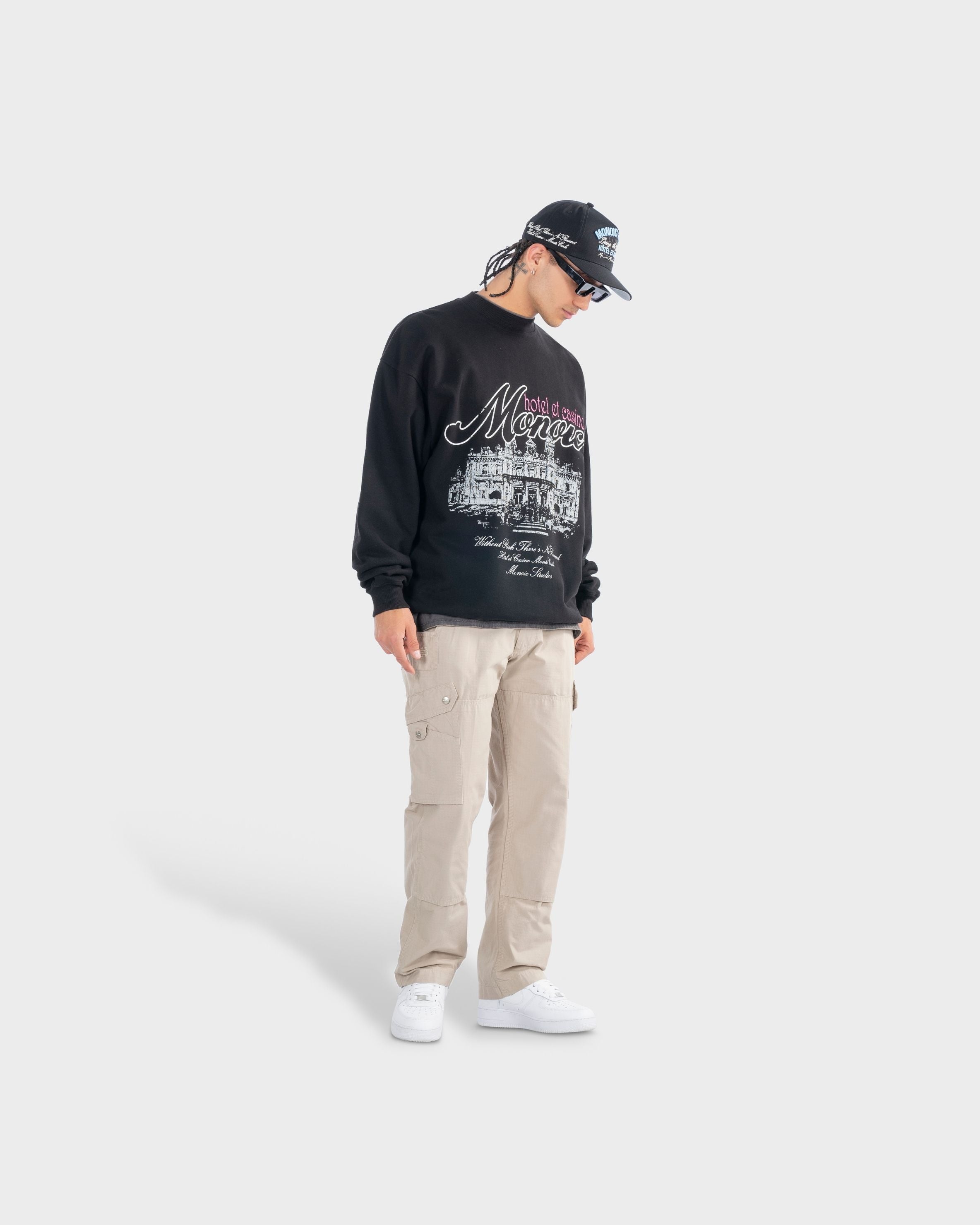 Crewneck Monte Carlo Negro | Crewnecks Hotel y Casino | Monoic Studios